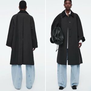 COS Wool Trimmed Car Coat Black Size XS *Viral Sold Out Style*